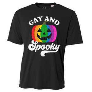 Halloween Pride Rainbow Jack O Lantern Gay And Spooky Cooling Performance Crew T-Shirt