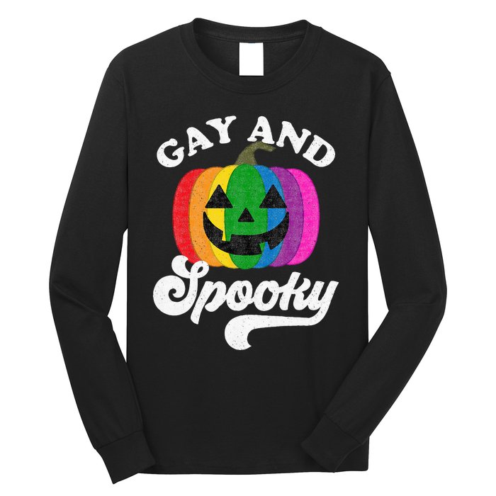 Halloween Pride Rainbow Jack O Lantern Gay And Spooky Long Sleeve Shirt