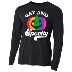 Halloween Pride Rainbow Jack O Lantern Gay And Spooky Cooling Performance Long Sleeve Crew