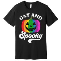 Halloween Pride Rainbow Jack O Lantern Gay And Spooky Premium T-Shirt