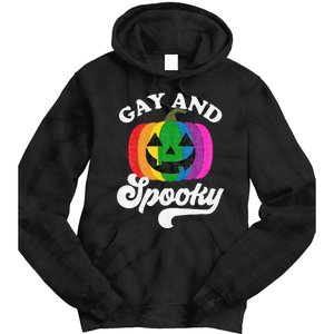 Halloween Pride Rainbow Jack O Lantern Gay And Spooky Tie Dye Hoodie