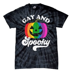 Halloween Pride Rainbow Jack O Lantern Gay And Spooky Tie-Dye T-Shirt