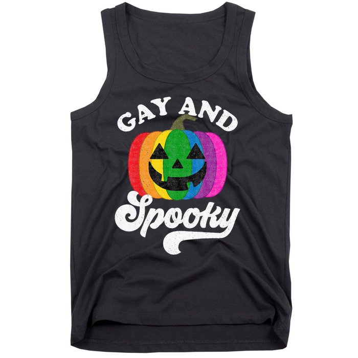 Halloween Pride Rainbow Jack O Lantern Gay And Spooky Tank Top