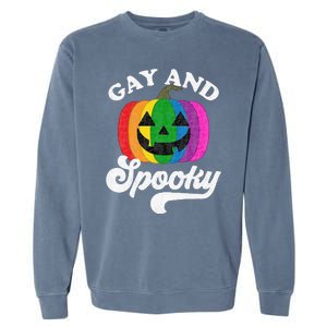 Halloween Pride Rainbow Jack O Lantern Gay And Spooky Garment-Dyed Sweatshirt