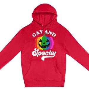 Halloween Pride Rainbow Jack O Lantern Gay And Spooky Premium Pullover Hoodie