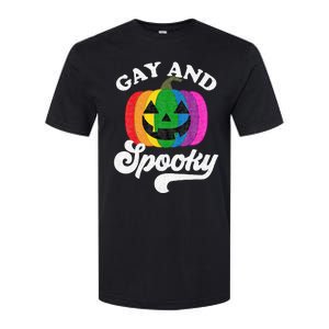 Halloween Pride Rainbow Jack O Lantern Gay And Spooky Softstyle CVC T-Shirt