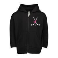 Hockey P.I.N.K Ribbon Breast Cancer Awareness Toddler Zip Fleece Hoodie