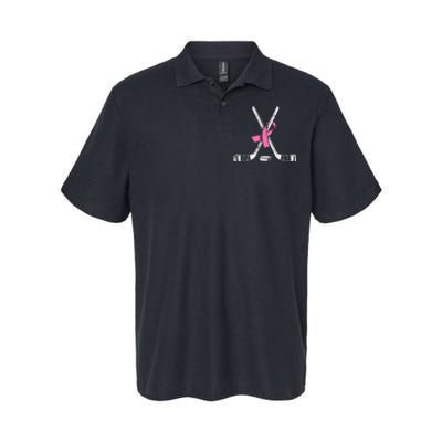 Hockey P.I.N.K Ribbon Breast Cancer Awareness Softstyle Adult Sport Polo