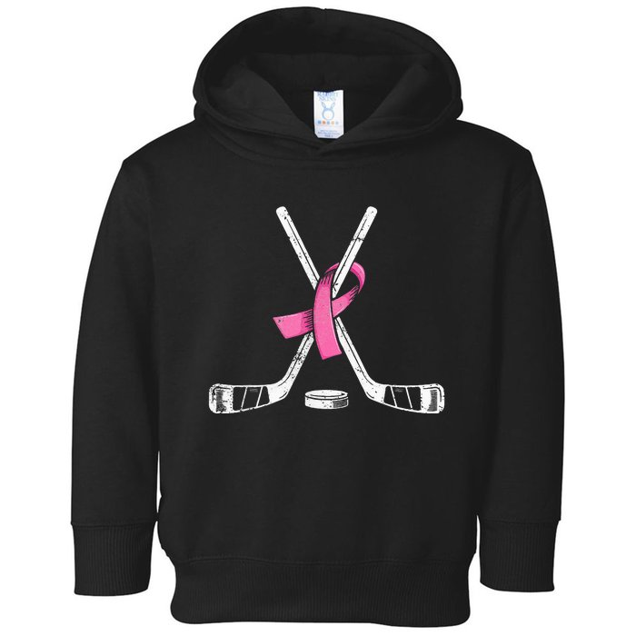 Hockey P.I.N.K Ribbon Breast Cancer Awareness Toddler Hoodie