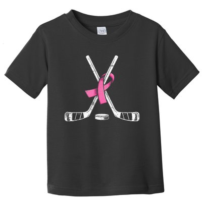 Hockey P.I.N.K Ribbon Breast Cancer Awareness Toddler T-Shirt