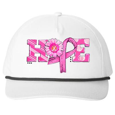 Hope Pink Ribbon Sunflower Breast Cancer Awareness Warrior Snapback Five-Panel Rope Hat