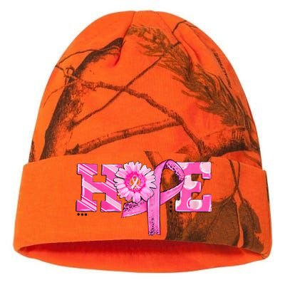 Hope Pink Ribbon Sunflower Breast Cancer Awareness Warrior Kati Licensed 12" Camo Beanie