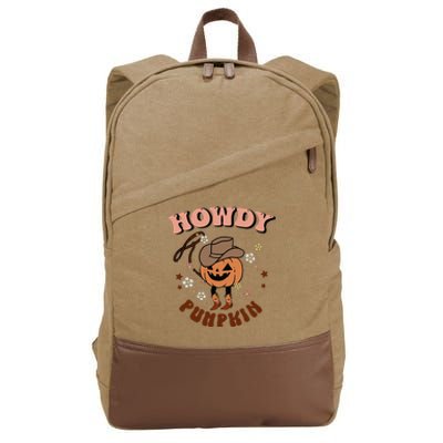 Howdy Pumpkin Rodeo Western Fall Southern Halloween Cotton Canvas Backpack