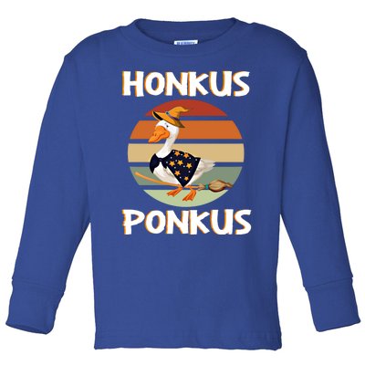 Honkus Ponkus Retro Funny Halloween Duck Goose Costume Gift Toddler Long Sleeve Shirt