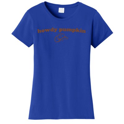 Howdy Pumpkin Rodeo Western Country Fall Southern Halloween Gift Women's T-Shirt