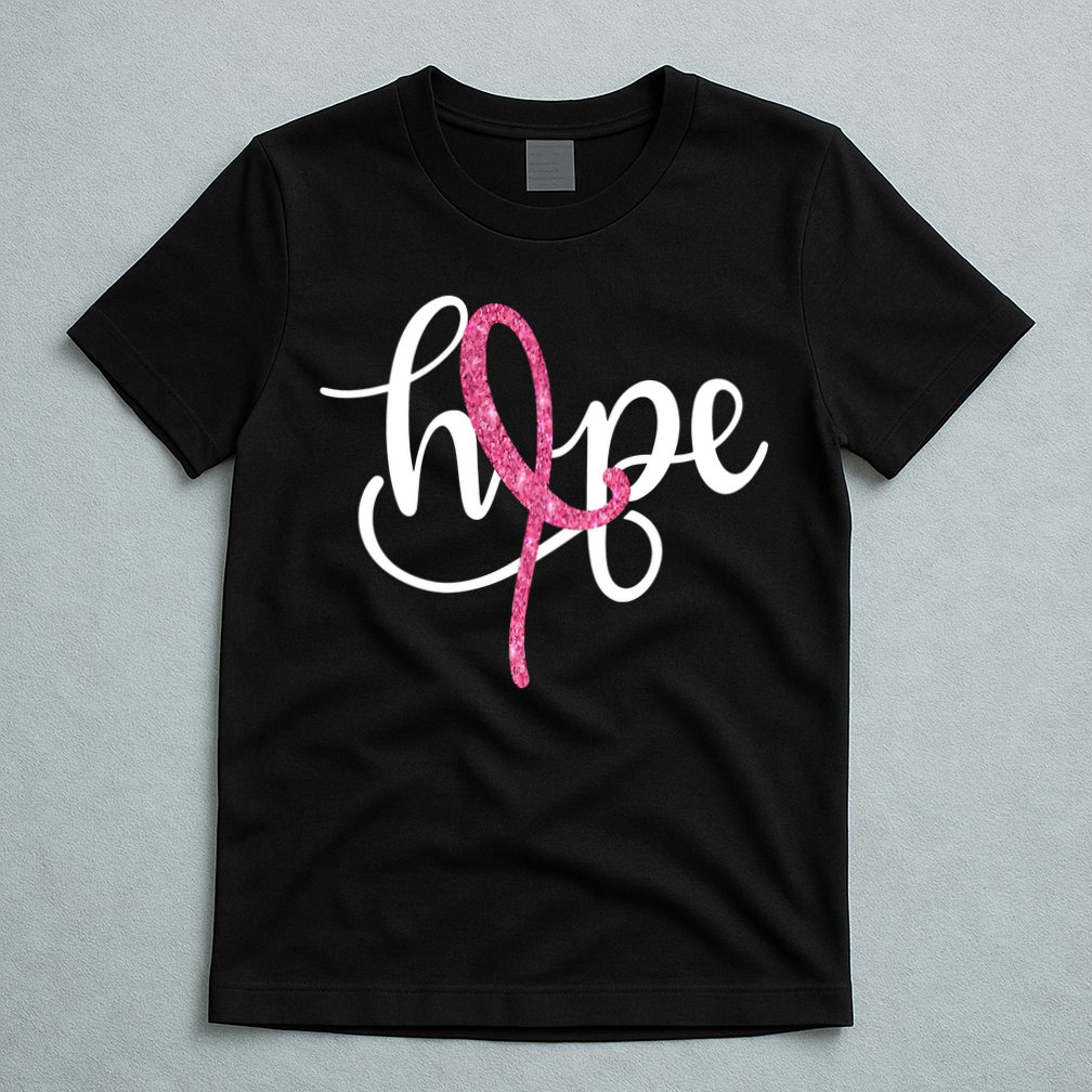 Hope Pink Ribbon Breast Cancer Awareness Month T-Shirt