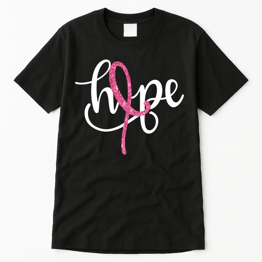 Hope Pink Ribbon Breast Cancer Awareness Month Tall T-Shirt
