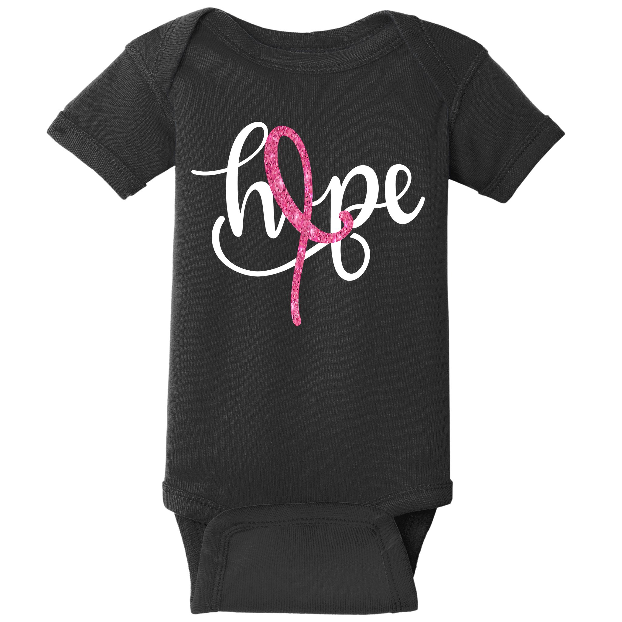 Hope Pink Ribbon Breast Cancer Awareness Month Baby Bodysuit
