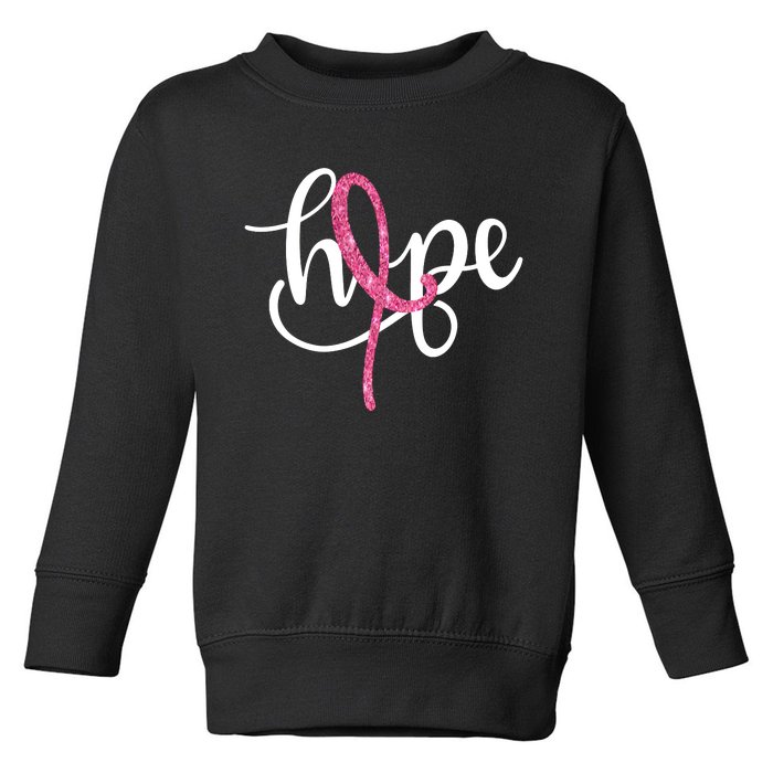 Hope Pink Ribbon Breast Cancer Awareness Month Toddler Sweatshirt