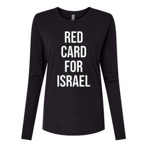 Hampden Park Red Card For Israel Womens Cotton Relaxed Long Sleeve T-Shirt