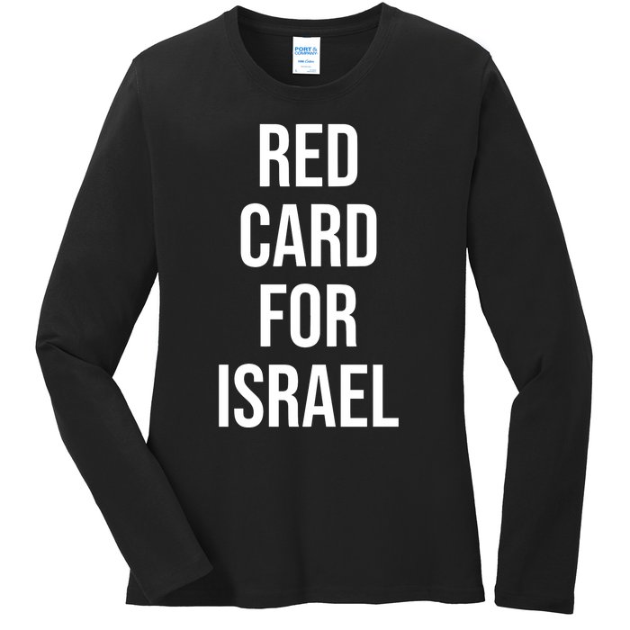 Hampden Park Red Card For Israel Ladies Long Sleeve Shirt