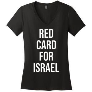 Hampden Park Red Card For Israel Women's V-Neck T-Shirt