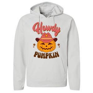 Howdy Pumpkin Retro Cute Halloween Performance Fleece Hoodie