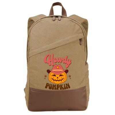 Howdy Pumpkin Retro Cute Halloween Cotton Canvas Backpack