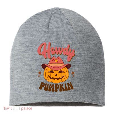 Howdy Pumpkin Retro Cute Halloween Sustainable Beanie