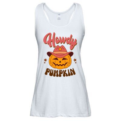 Howdy Pumpkin Retro Cute Halloween Ladies Essential Flowy Tank