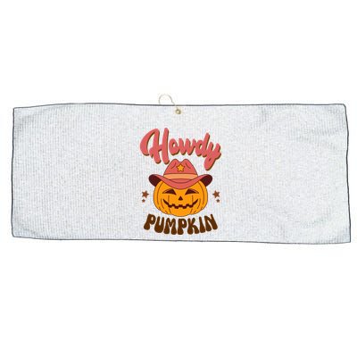 Howdy Pumpkin Retro Cute Halloween Large Microfiber Waffle Golf Towel