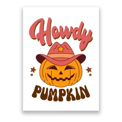 Howdy Pumpkin Retro Cute Halloween Poster