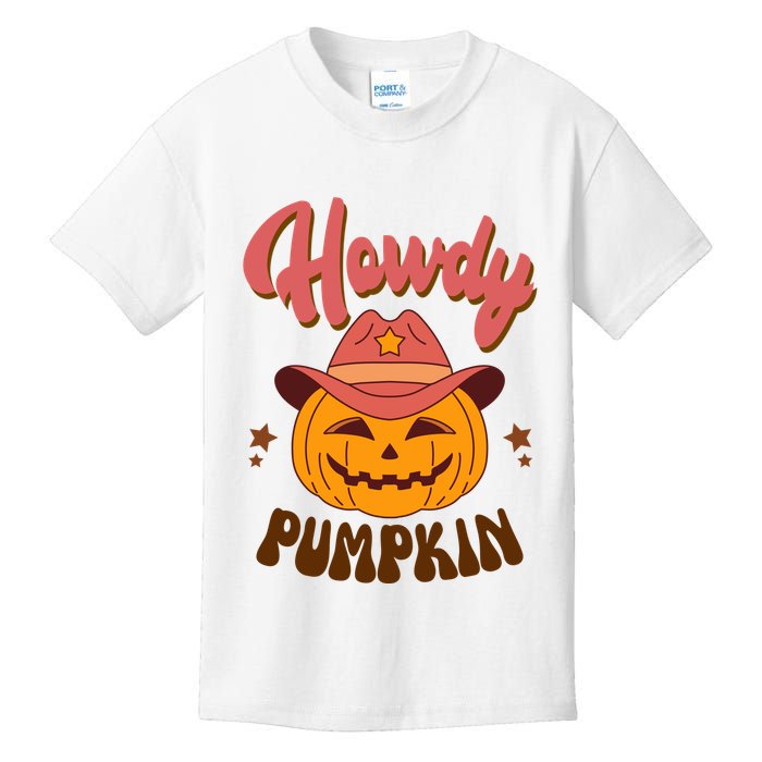 Howdy Pumpkin Retro Cute Halloween Kids T-Shirt