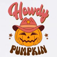 Howdy Pumpkin Retro Cute Halloween Kids T-Shirt