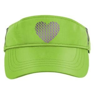 Heart Purple Ribbon Pancreatic Cancer Awareness Graphic Funny Gift Adult Drive Performance Visor