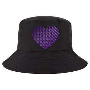 Heart Purple Ribbon Pancreatic Cancer Awareness Graphic Funny Gift Cool Comfort Performance Bucket Hat