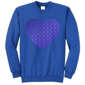 Heart Purple Ribbon Pancreatic Cancer Awareness Graphic Funny Gift Sweatshirt