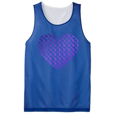 Heart Purple Ribbon Pancreatic Cancer Awareness Graphic Funny Gift Mesh Reversible Basketball Jersey Tank