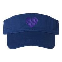 Heart Purple Ribbon Pancreatic Cancer Awareness Graphic Funny Gift Valucap Bio-Washed Visor