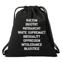 Hasan Piker Racism Bigotry Patriarchy White Supremacy Inequality Oppression Into Drawstring Bag