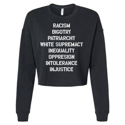 Hasan Piker Racism Bigotry Patriarchy White Supremacy Inequality Oppression Into Cropped Pullover Crew