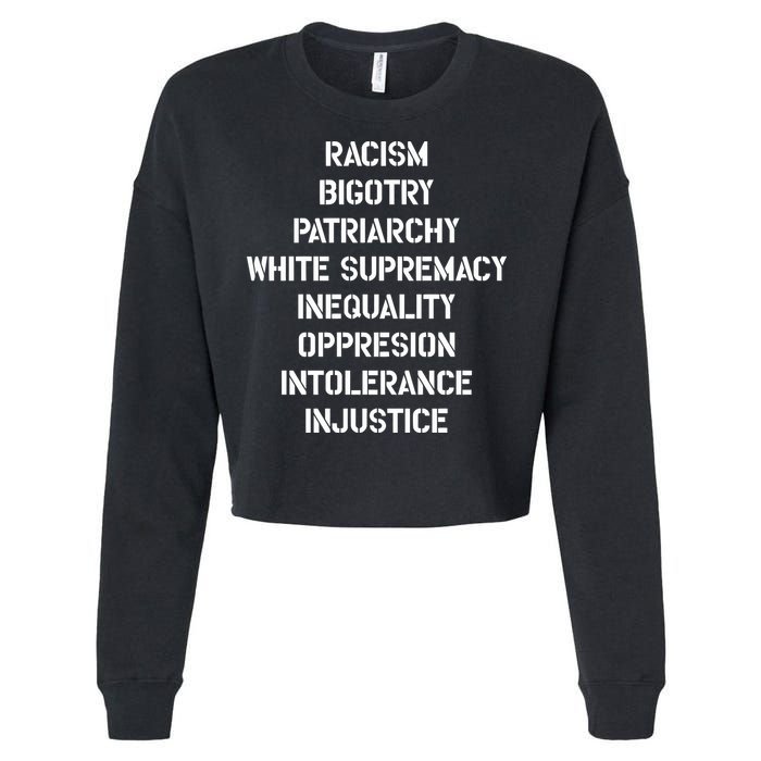 Hasan Piker Racism Bigotry Patriarchy White Supremacy Inequality Oppression Into Cropped Pullover Crew