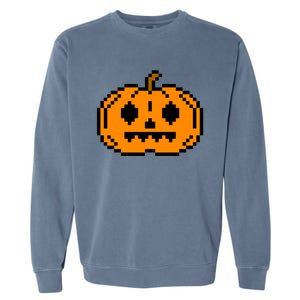 Halloween Pumpkin Retro Gaming Gift Jackolantern Face Gift Garment-Dyed Sweatshirt