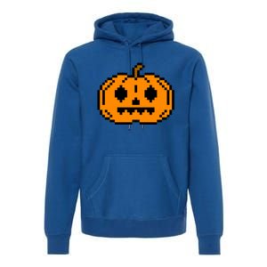 Halloween Pumpkin Retro Gaming Gift Jackolantern Face Gift Premium Hoodie