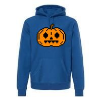 Halloween Pumpkin Retro Gaming Gift Jackolantern Face Gift Premium Hoodie