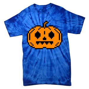 Halloween Pumpkin Retro Gaming Gift Jackolantern Face Gift Tie-Dye T-Shirt