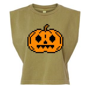 Halloween Pumpkin Retro Gaming Gift Jackolantern Face Gift Garment-Dyed Women's Muscle Tee