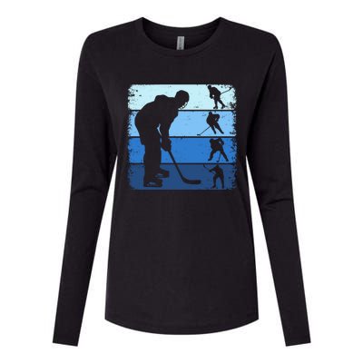 Hockey Player Retro Vintage Ice Hockey Gift Womens Cotton Relaxed Long Sleeve T-Shirt