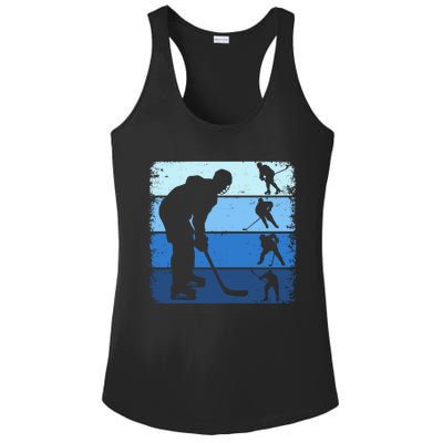 Hockey Player Retro Vintage Ice Hockey Gift Ladies PosiCharge Competitor Racerback Tank