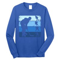 Hockey Player Retro Vintage Ice Hockey Gift Long Sleeve Shirt